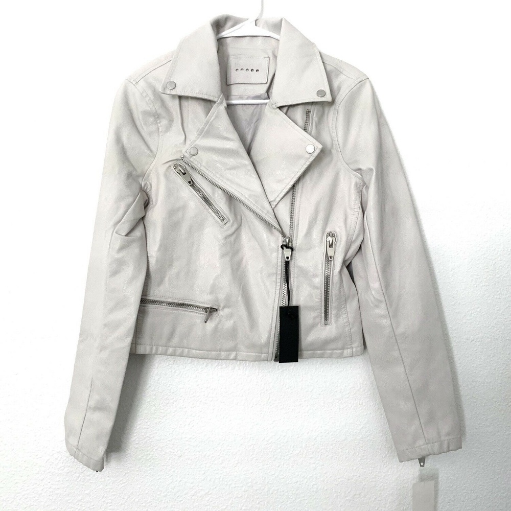 BLANKNYC Gray Zip Faux Leather Moto Jacket - Picture 4 of 9
